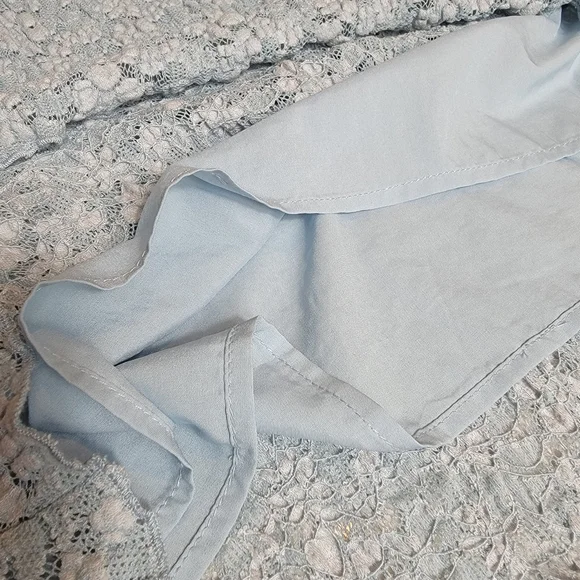 ASTR The Label floral lace knit dusty blue mid feminine chic dress size medium - Picture 6 of 13